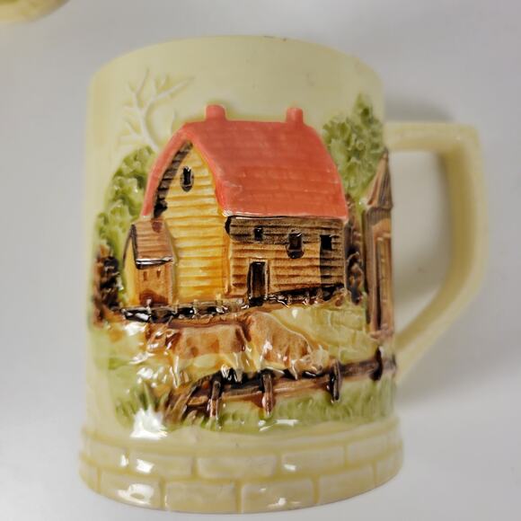 Vintage Set‎ of 4 Sears Roebuck & Co. Coffee Mug Cup Farm Barnyard Made in Japan - Picture 9 of 16